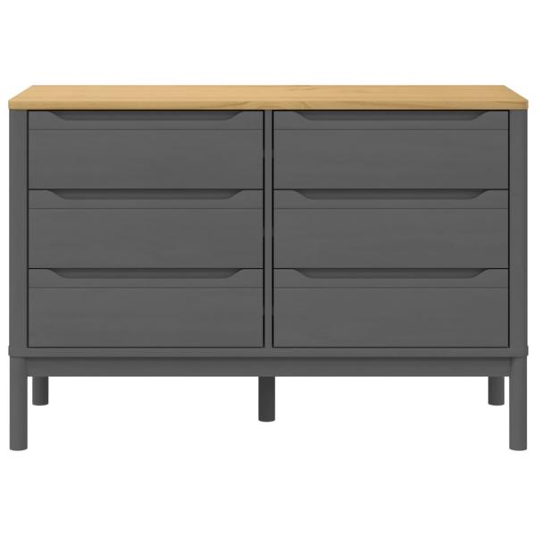 Kommode FLORO Grau Massivholz Kiefer