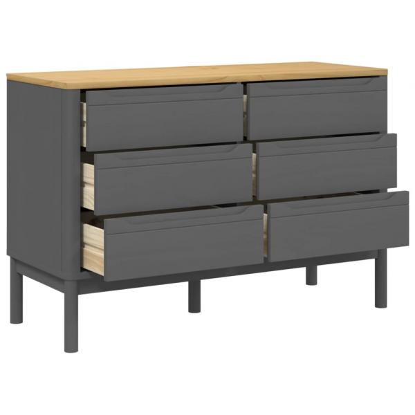 Kommode FLORO Grau Massivholz Kiefer