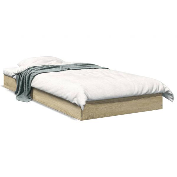 ARDEBO.de - Bettgestell Sonoma-Eiche 75x190 cm Holzwerkstoff