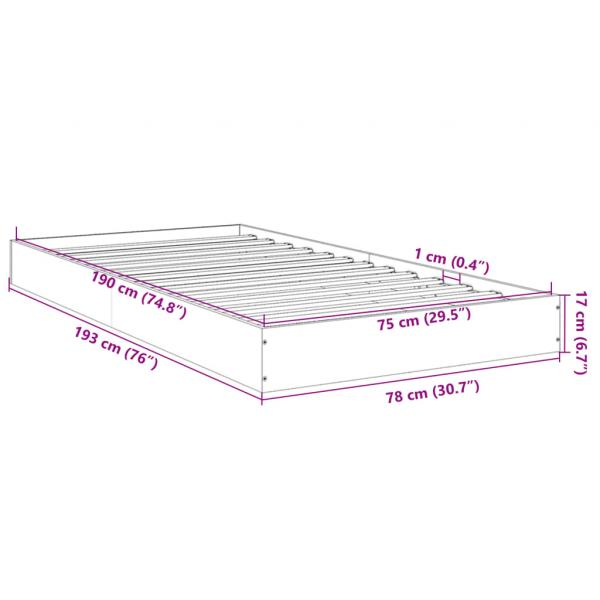 Bettgestell Sonoma-Eiche 75x190 cm Holzwerkstoff
