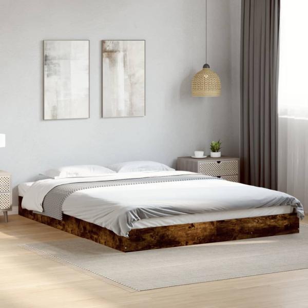 Bettgestell Räuchereiche 160x200 cm Holzwerkstoff
