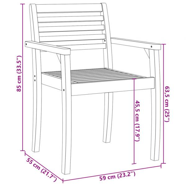 Gartenstühle 2 Stk. 59x55x85 cm Massivholz Akazie