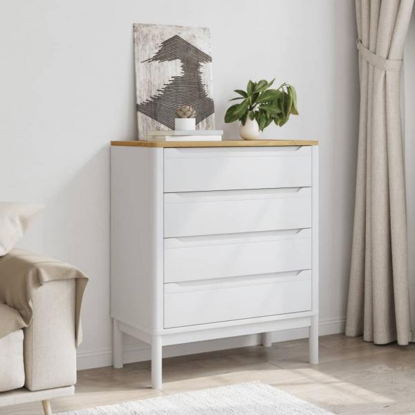 Kommode FLORO Weiß Massivholz Kiefer