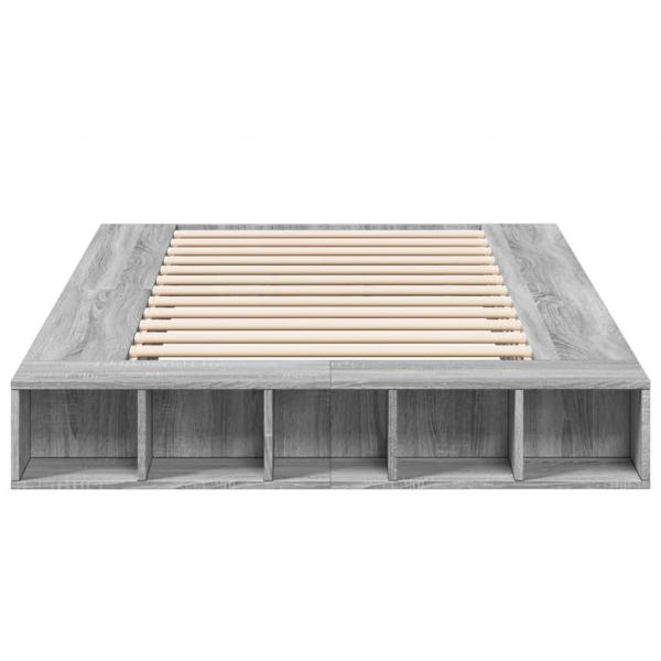 Bettgestell Grau Sonoma 135x190 cm Holzwerkstoff