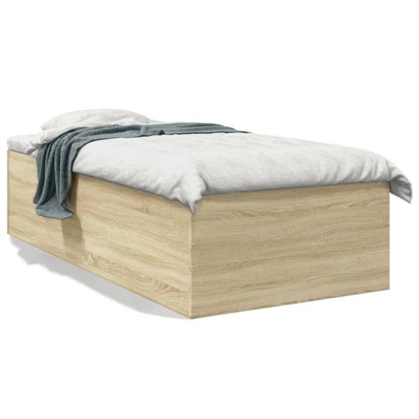 ARDEBO.de - Bettgestell Sonoma-Eiche 75x190 cm Holzwerkstoff