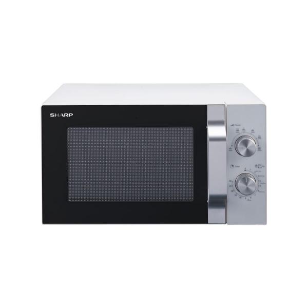 ARDEBO.de Sharp R204WA Mikrowelle 20 Liter Garraum, 800 Watt, Glasdrehteller(24,5cm), 2 Drehknopf Bedienung, weiß