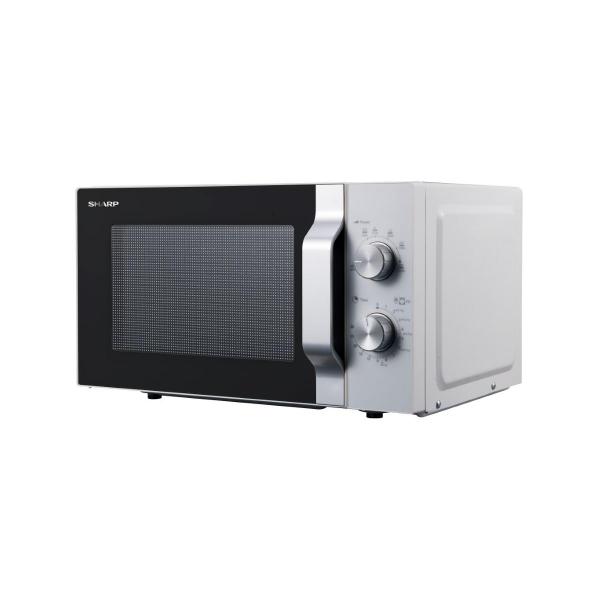 Sharp R204WA Mikrowelle 20 Liter Garraum, 800 Watt, Glasdrehteller(24,5cm), 2 Drehknopf Bedienung, weiß