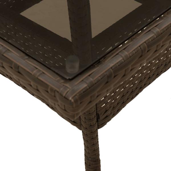 5-tlg. Garten-Essgruppe mit Kissen Braun Poly Rattan Glas