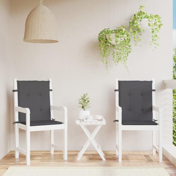 ARDEBO.de - Gartenstuhlauflagen für Niedriglehner 2 Stk. Anthrazit
