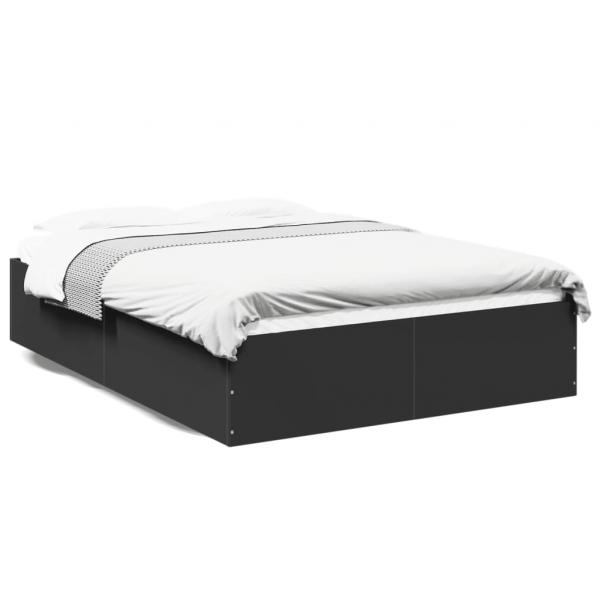 ARDEBO.de - Bettgestell Schwarz 135x190 cm Holzwerkstoff