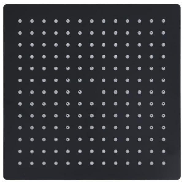 Regenbrause Edelstahl 25x25 cm Quadrat Schwarz