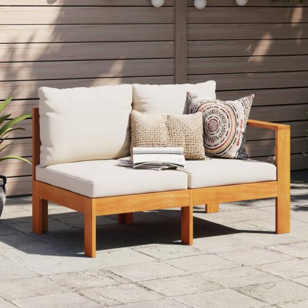 ARDEBO.de - Gartensofa mit 1 Armlehne 2-Sitzer Massivholz Akazie