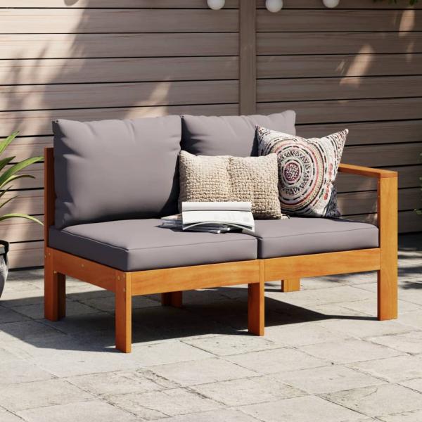 ARDEBO.de - Gartensofa mit 1 Armlehne 2-Sitzer Massivholz Akazie