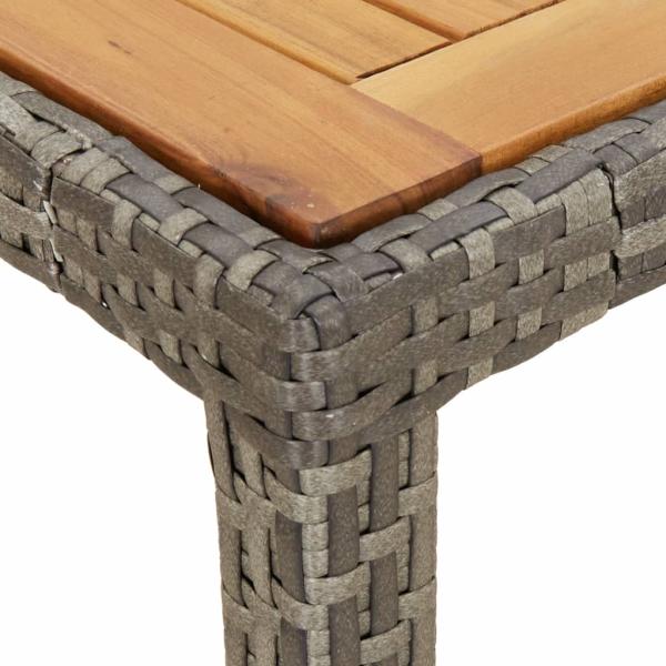 7-tlg. Garten-Essgruppe mit Kissen Grau Poly Rattan