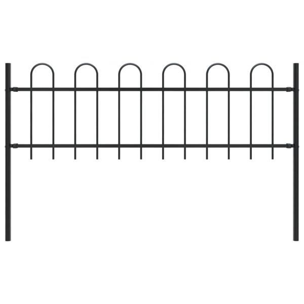 ARDEBO.de - Gartenzaun mit Bügel-Design Stahl 1,7 m Schwarz