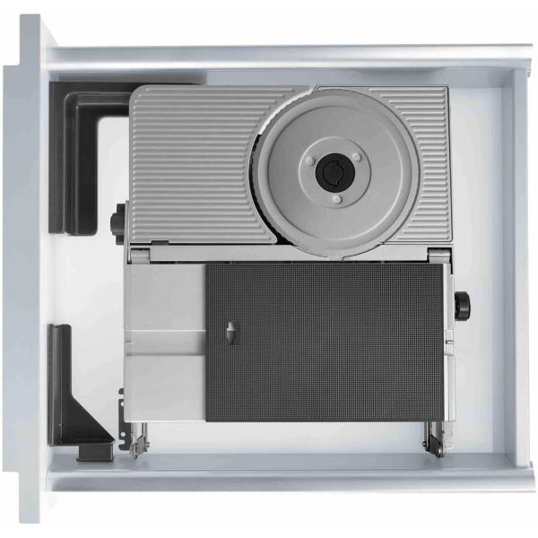 Ritter AES72SR-H Einbau-Allesschneider, Normschubladen ab 50 cm, 2-Finger-Einschaltsystem, mit Haltewinkel für Fingerschutz und Restehalter