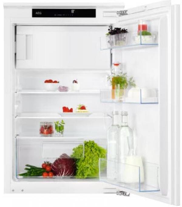 ARDEBO.de AEG TSF5O88EF Einbaukühlschrank mit Gefrierfach, Nischenhöhe 88 cm, 118 L, Festtürtechnik, Coolmatic, Frostmatic, LCD-Display