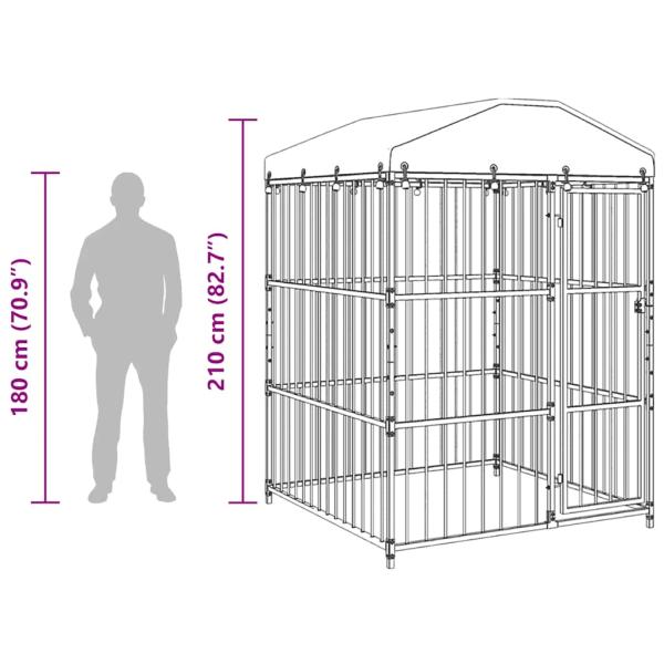 Outdoor-Hundezwinger mit Überdachung 150 x 150 x 200 cm