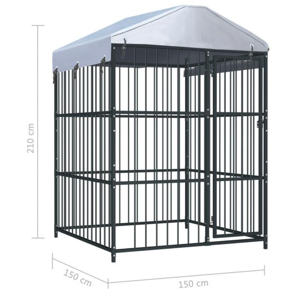 Outdoor-Hundezwinger mit Überdachung 150 x 150 x 200 cm