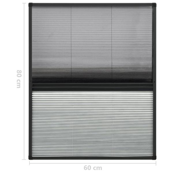 Insektenschutz-Plissee für Fenster Alu 60x80 cm mit Jalousie