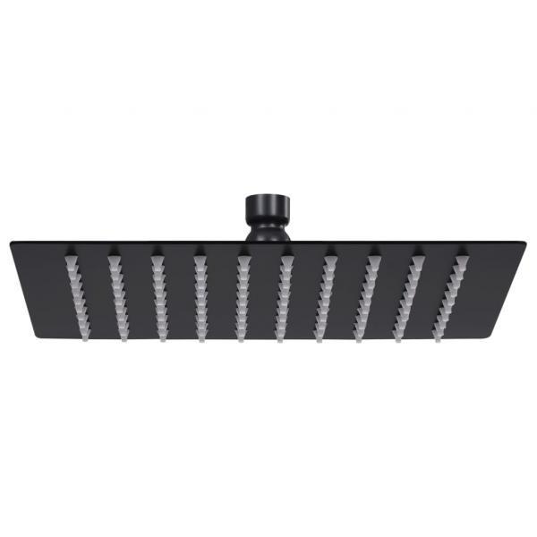 ARDEBO.de - Regenbrause Edelstahl 20x20 cm Quadrat Schwarz