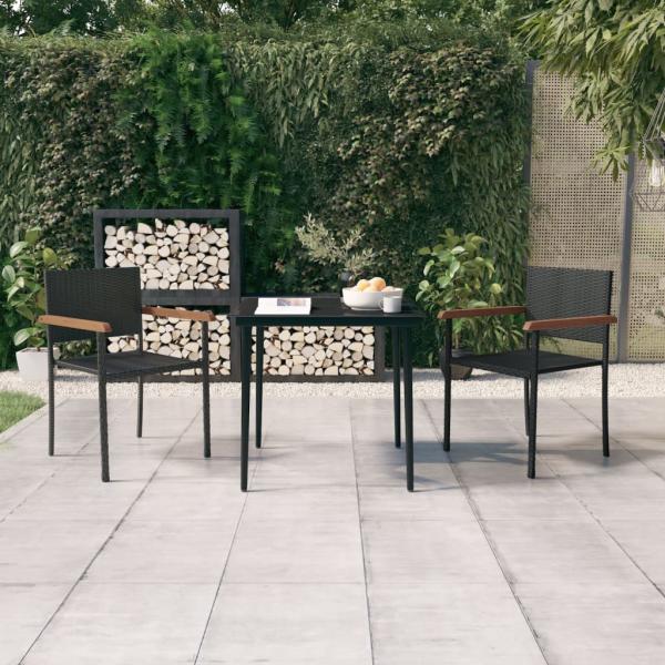 ARDEBO.de - 3-tlg. Garten-Essgruppe Schwarz