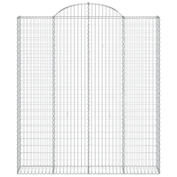 Gabionen mit Hochbogen 4 Stk. 200x30x220/240cm Verzinktes Eisen