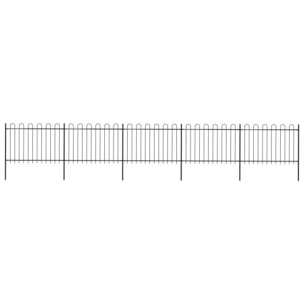 ARDEBO.de - Gartenzaun mit Bügel-Design Stahl 8,5 x 1,2 m Schwarz
