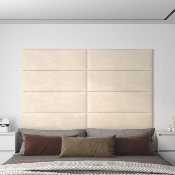 ARDEBO.de - Wandpaneele 12 Stk. Creme 90x30 cm Samt 3,24 m²