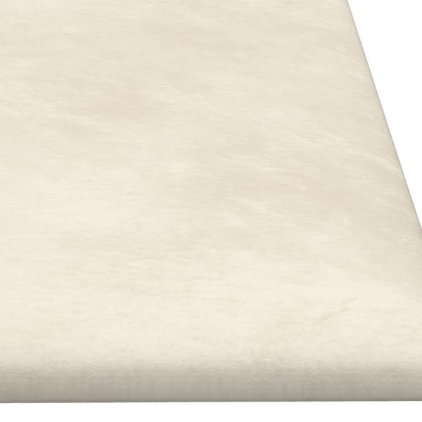 Wandpaneele 12 Stk. Creme 90x30 cm Samt 3,24 m²