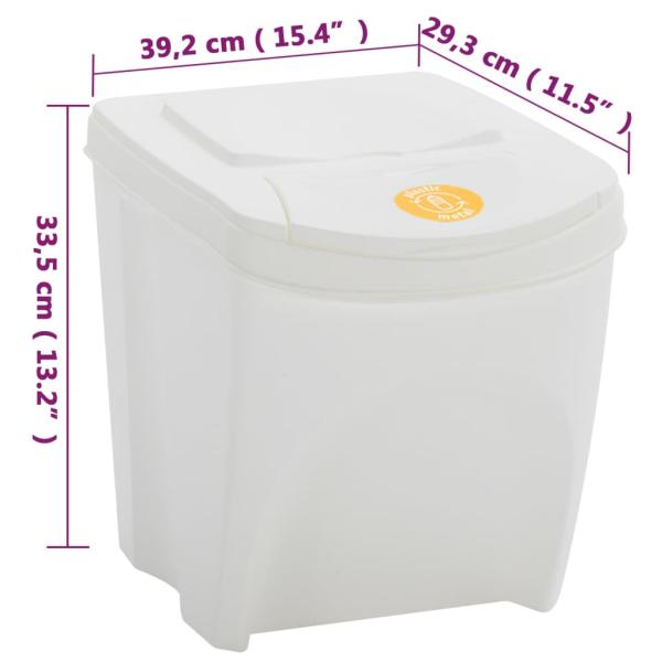 Stapelbare Mülleimer 4 Stk. Weiß 100 L Polypropylen