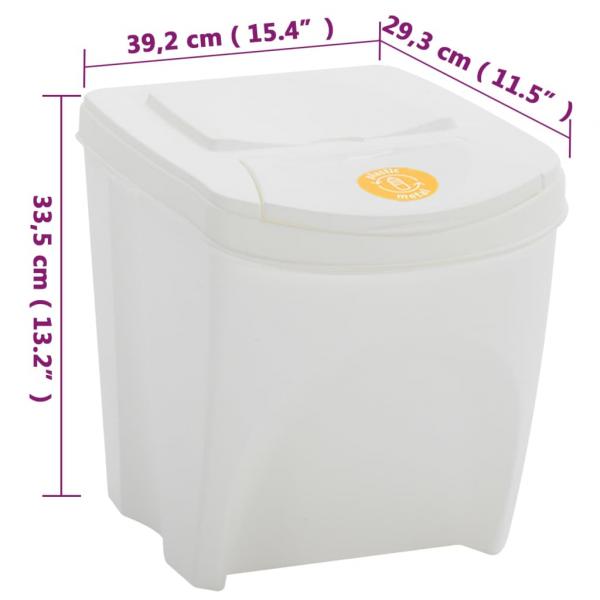 Stapelbare Mülleimer 4 Stk. Weiß 100 L Polypropylen