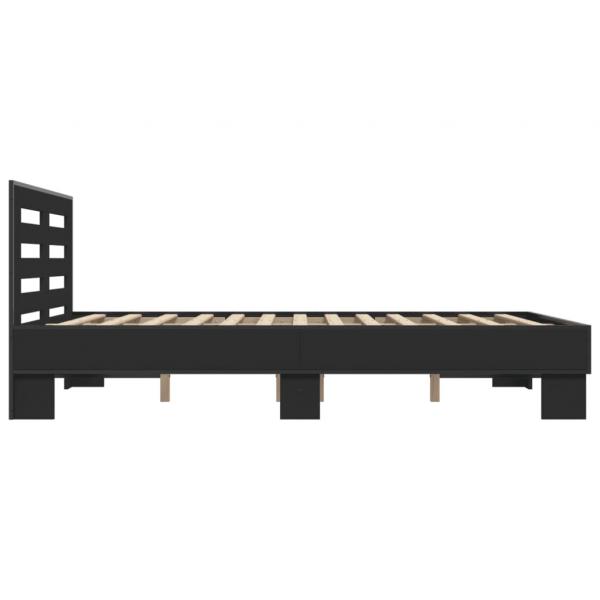 Bettgestell Schwarz 140x190 cm Holzwerkstoff und Metall