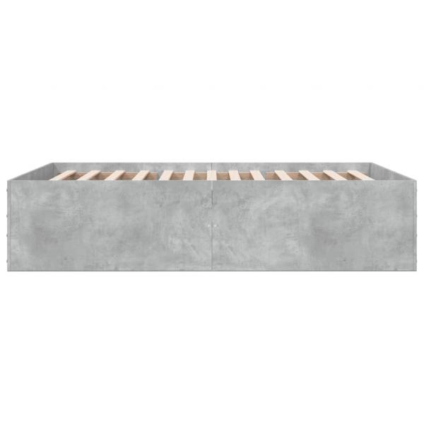 Bettgestell Betongrau 120x200 cm Holzwerkstoff