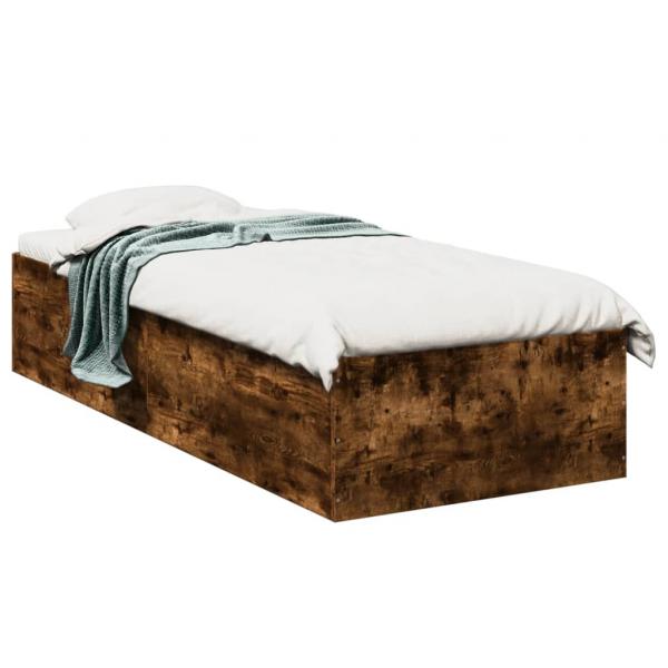 ARDEBO.de - Bettgestell Räuchereiche 100x200 cm Holzwerkstoff