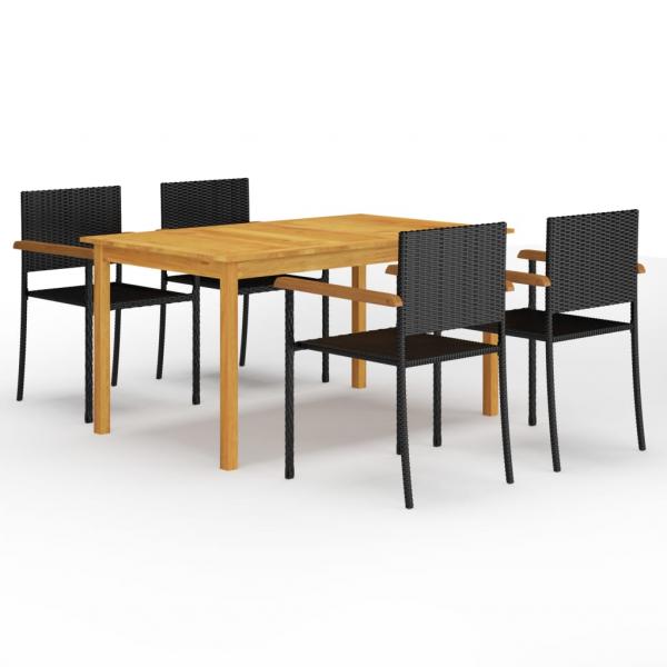 ARDEBO.de - 5-tlg. Garten-Essgruppe Schwarz