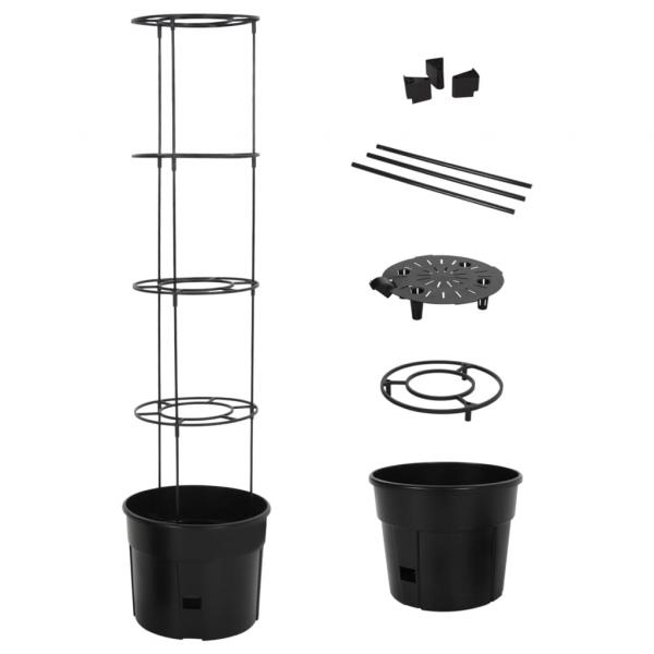 ARDEBO.de - Tomatentopf Anthrazit Ø39x150 cm Polypropylen