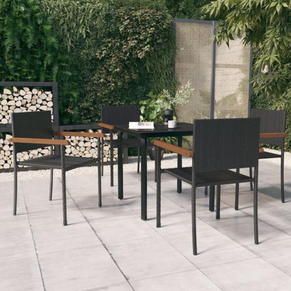 ARDEBO.de - 5-tlg. Garten-Essgruppe Schwarz