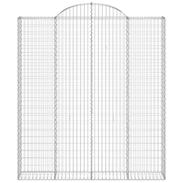 Gabionen mit Hochbogen 3 Stk. 200x30x220/240cm Verzinktes Eisen