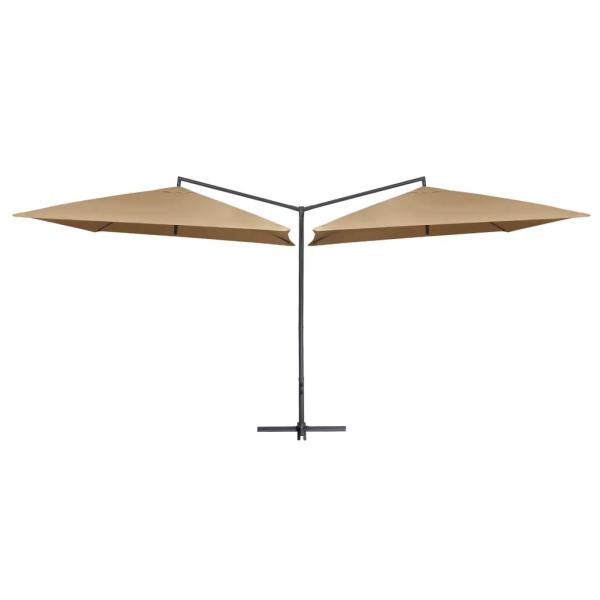 ARDEBO.de - Doppelsonnenschirm mit Stahlmast 250×250 cm Taupe 