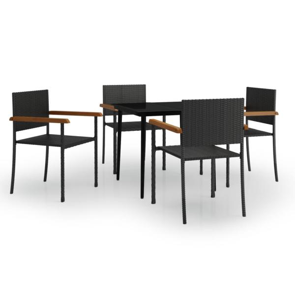 5-tlg. Garten-Essgruppe Schwarz