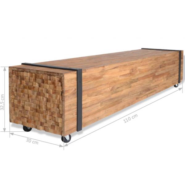 TV-Schrank 110x30x32,5 cm Massivholz Teak