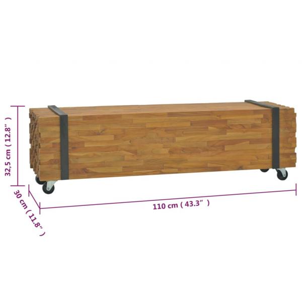 TV-Schrank 110x30x32,5 cm Massivholz Teak