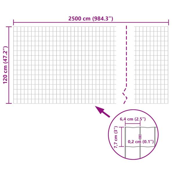 Eurozaun Stahl 25 x 1,2 m Grau