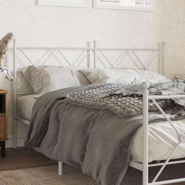 ARDEBO.de - Kopfteil Metall Weiß 160 cm