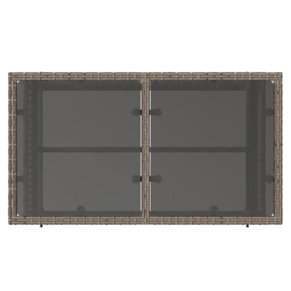4-tlg. Garten-Sofagarnitur mit Kissen Grau Poly Rattan Glas