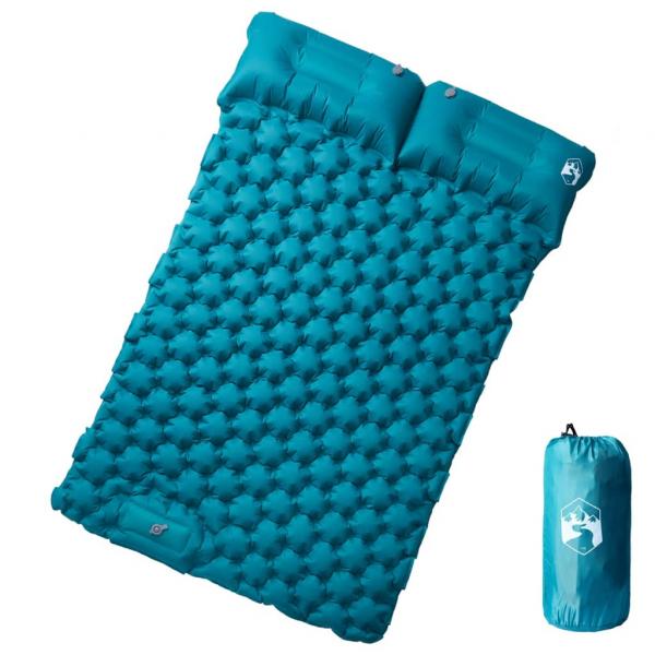 ARDEBO.de - Doppel-Isomatte mit Kissen Selbstaufblasend Blau