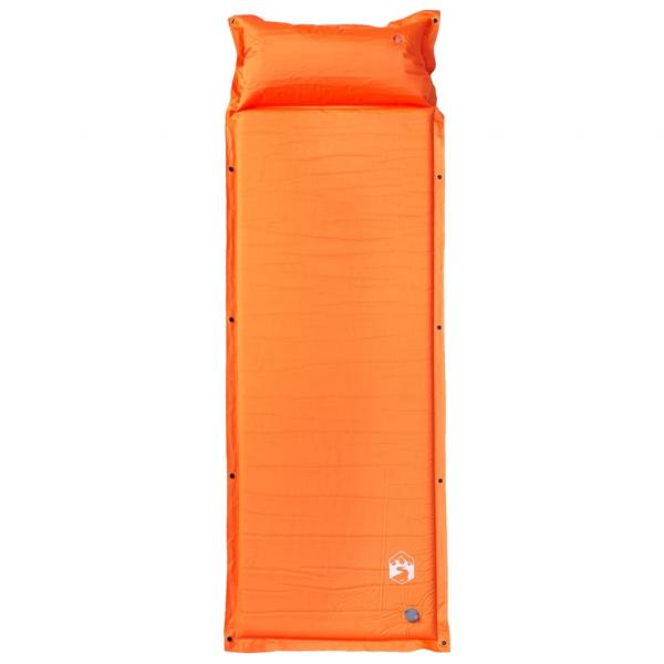 Selbstaufblasende Isomatte mit Kissen Orange