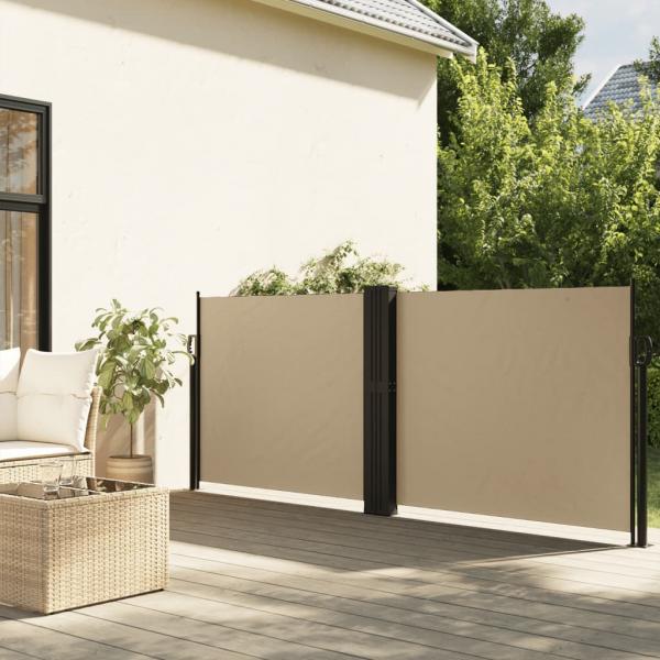 ARDEBO.de - Seitenmarkise Ausziehbar Beige 100x1000 cm