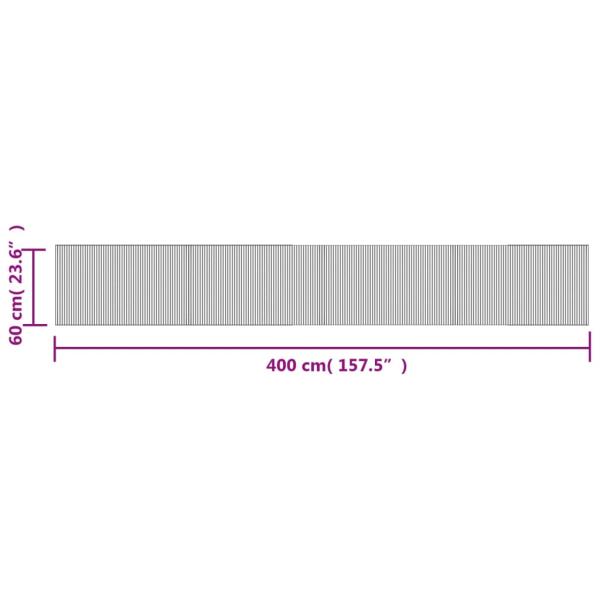 ARDEBO.de - Teppich Rechteckig Schwarz 60x400 cm Bambus